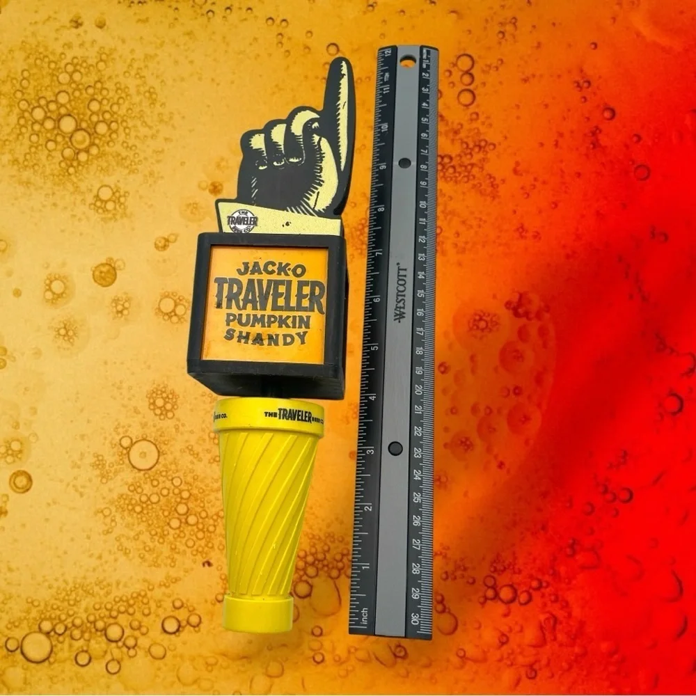 Jack-O Traveler Pumpkin Shandy Beer Tap Handle Breweriana